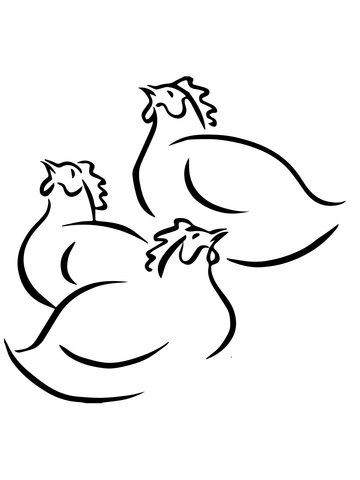 360x480 Three French Hens Coloring Page Free Printable Coloring Pages