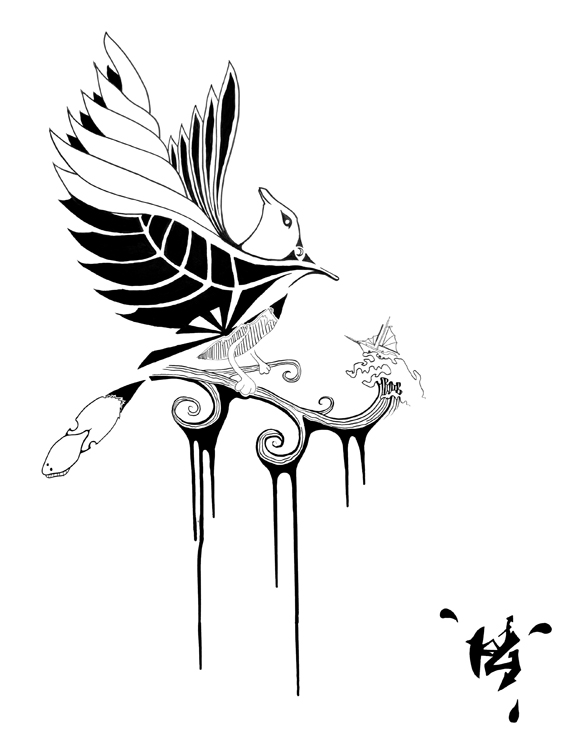 580x750 Three Little Birds Animal Abstracts