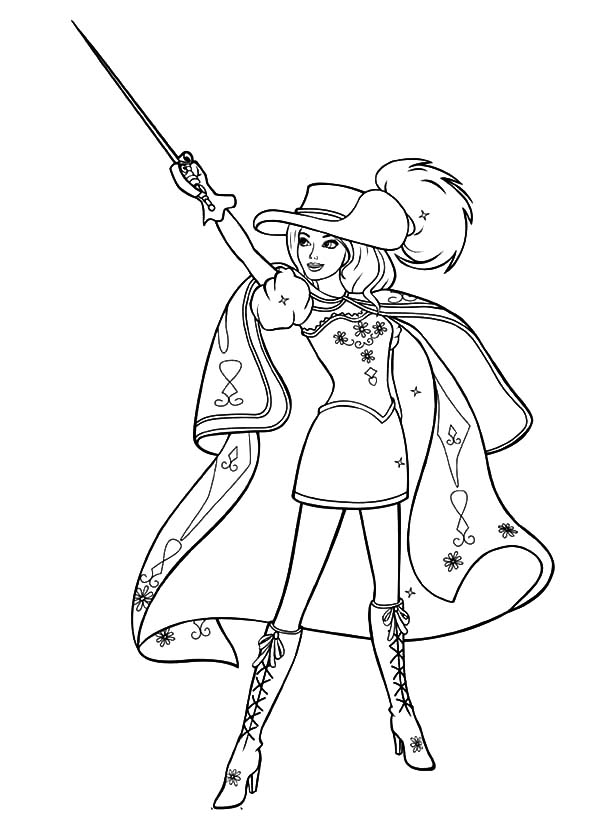 600x834 How To Draw Barbie Three Musketeers Coloring Pages Batch Coloring