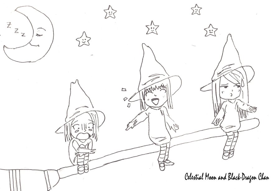 900x615 Three Witches Lineart By Celestialmoon
