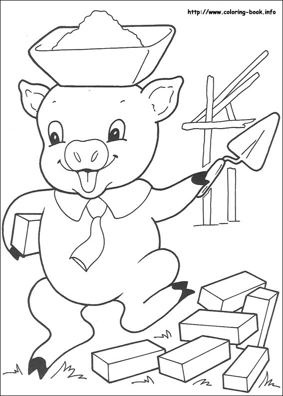 567x794 Three Little Pigs Coloring Picture