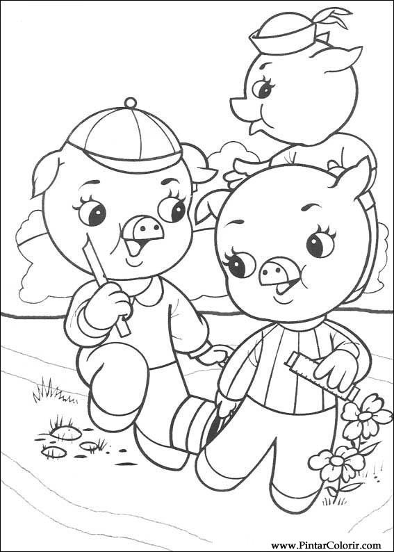 567x794 Drawings To Paint Amp Colour The Three Little Pigs