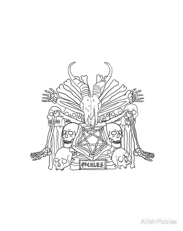 634x800 Mr Pickles Line Drawing Throne Art Prints By Allmrpickles Redbubble