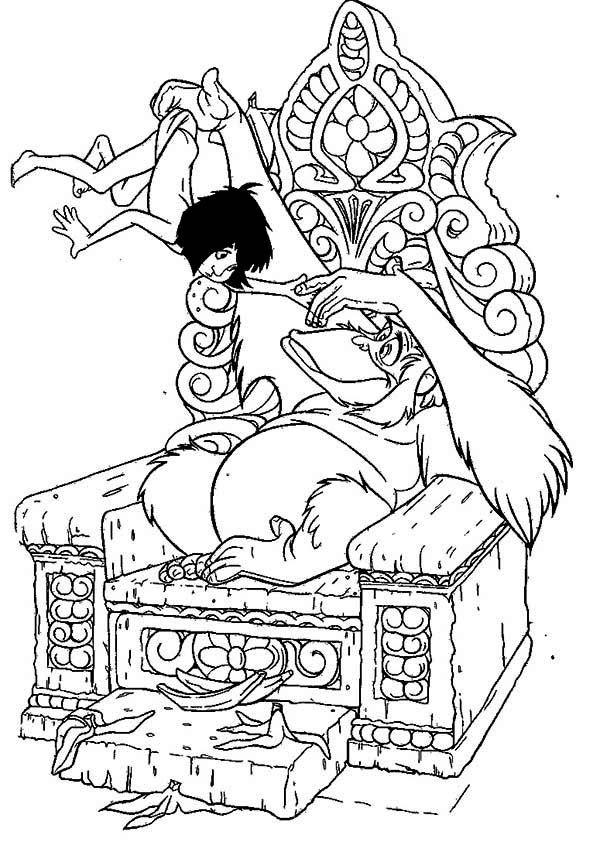 600x845 The Jungle Book, King Louie Sitting On His Throne Lifting Mowgli