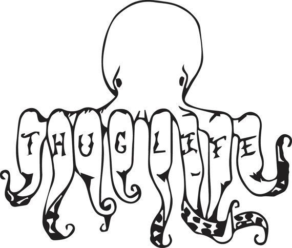 570x484 Thug Life Octopus Printable By Nataliedrawn On Etsy