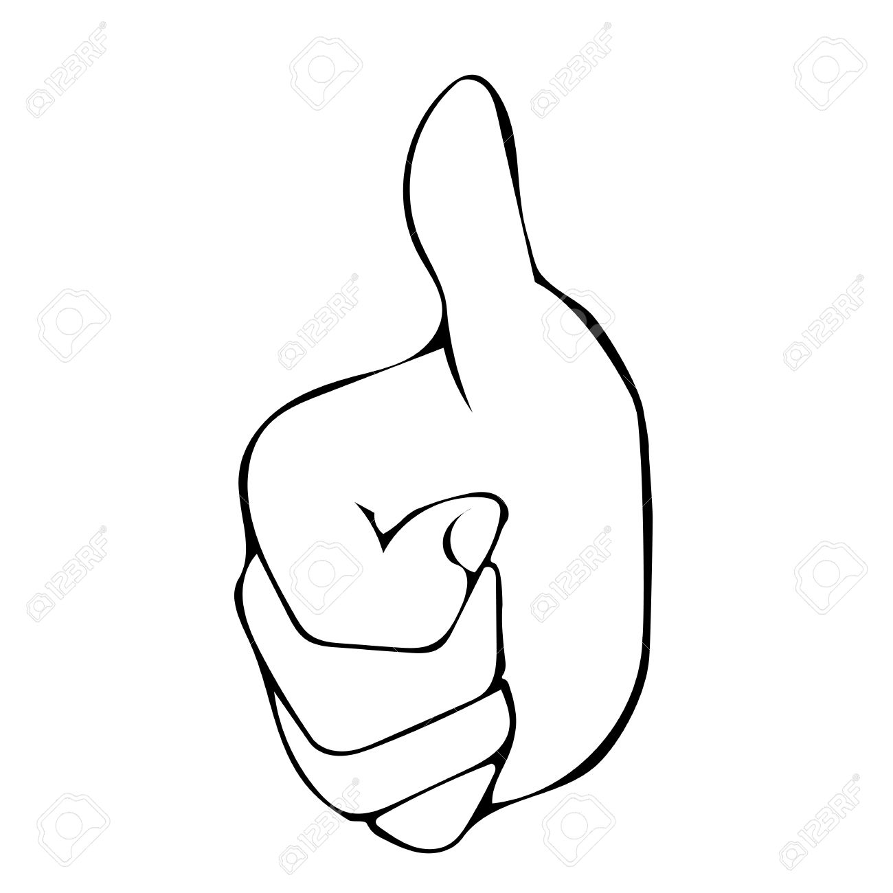 1300x1300 Sketch Line Drawing Hand With Thumb Up Royalty Free Cliparts