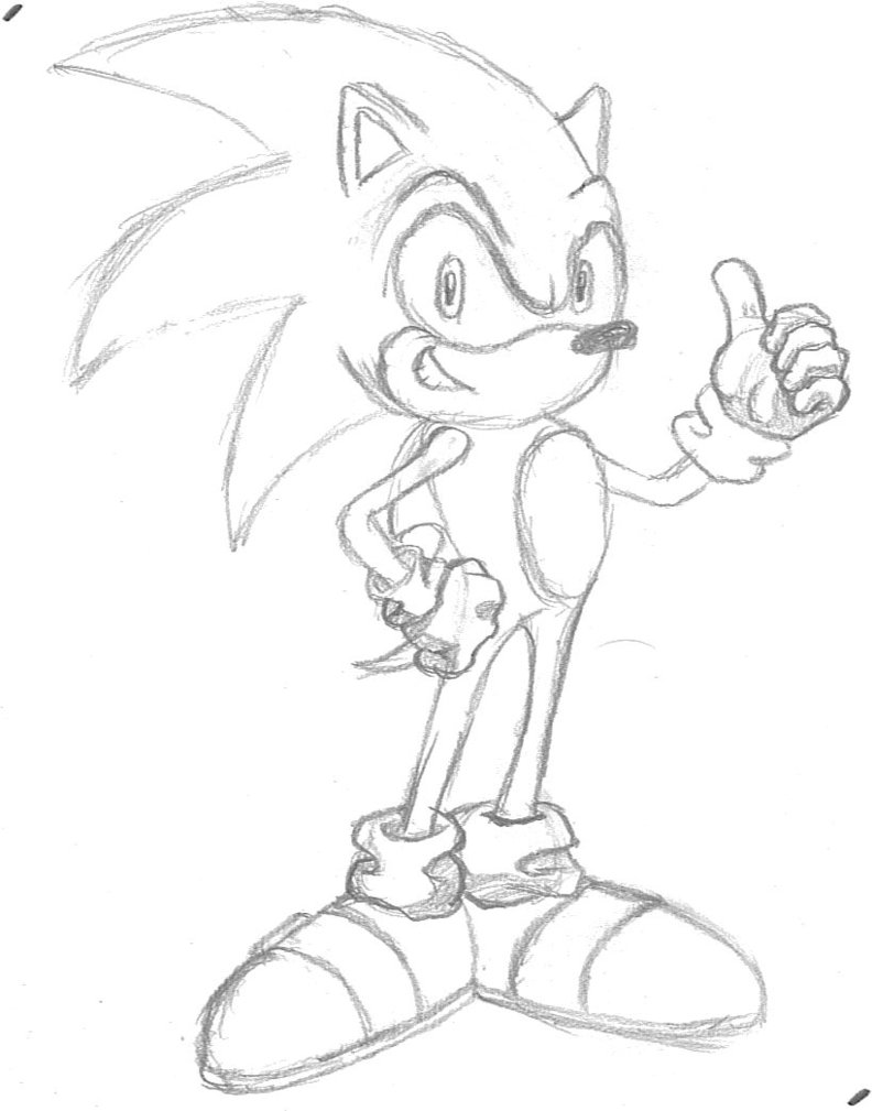 792x1009 Sonic Thumbs Up Sketch By Orgeston
