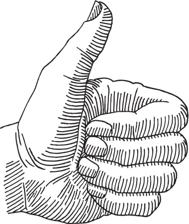 380x451 Thumbs Up Hand Drawing Art Hand Drawn, Drawing