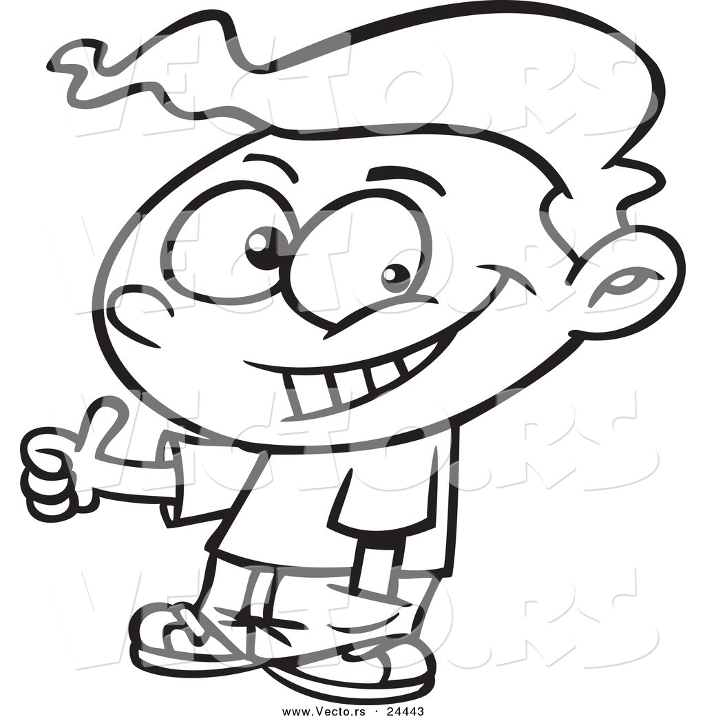 1024x1044 Vector Of A Cartoon Thumbs Up Boy