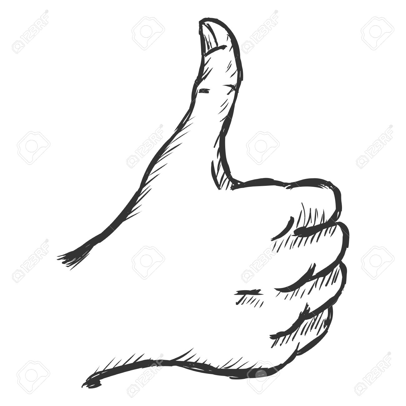 1300x1300 Vector Sketch Thumbs Up Royalty Free Cliparts, Vectors, And Stock