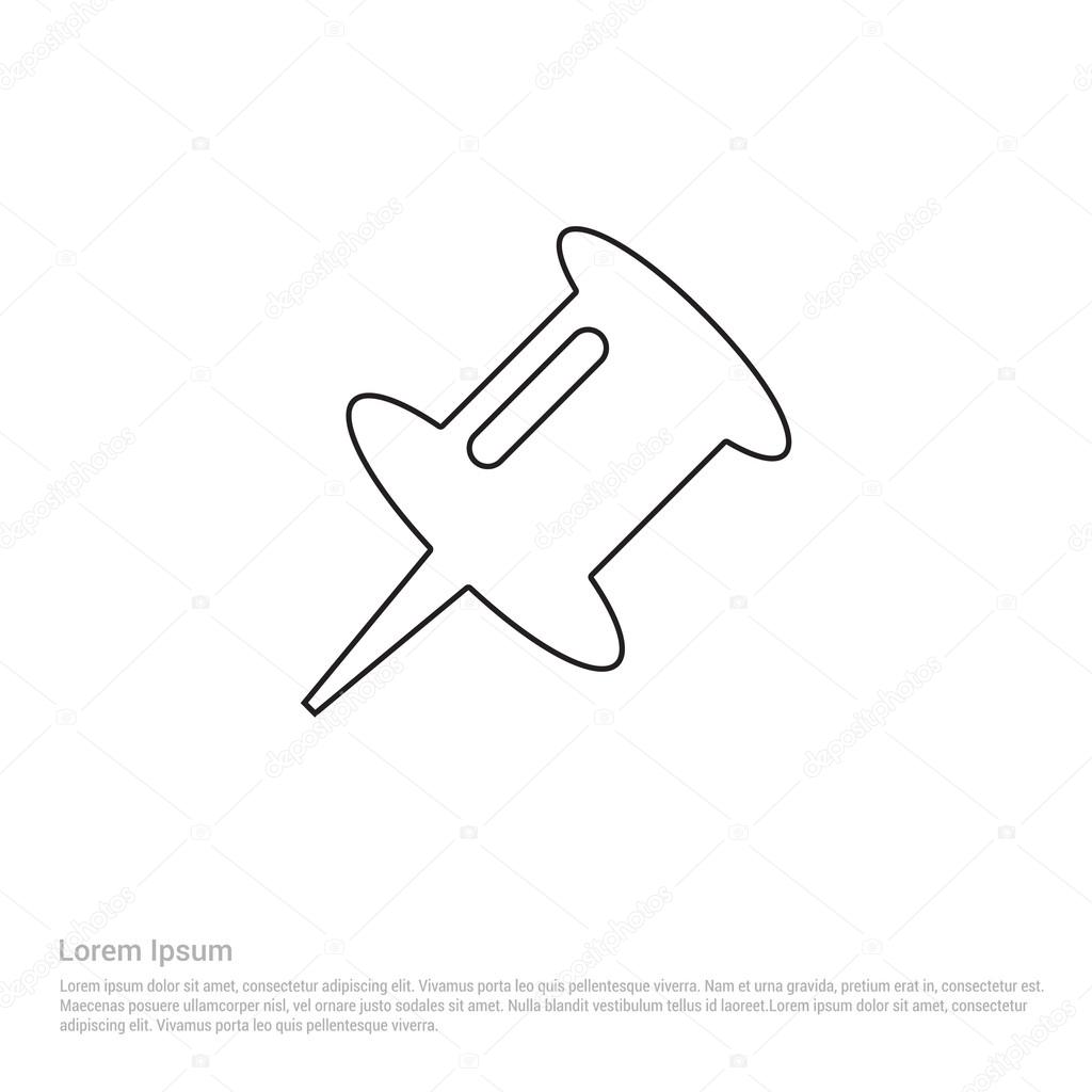 1024x1024 Thumbtack Pin Icon Stock Vector Ibrandify