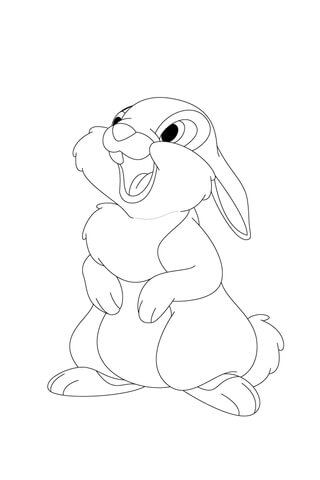 320x480 Thumper Is Laughing Into The Horizon Coloring Page Free