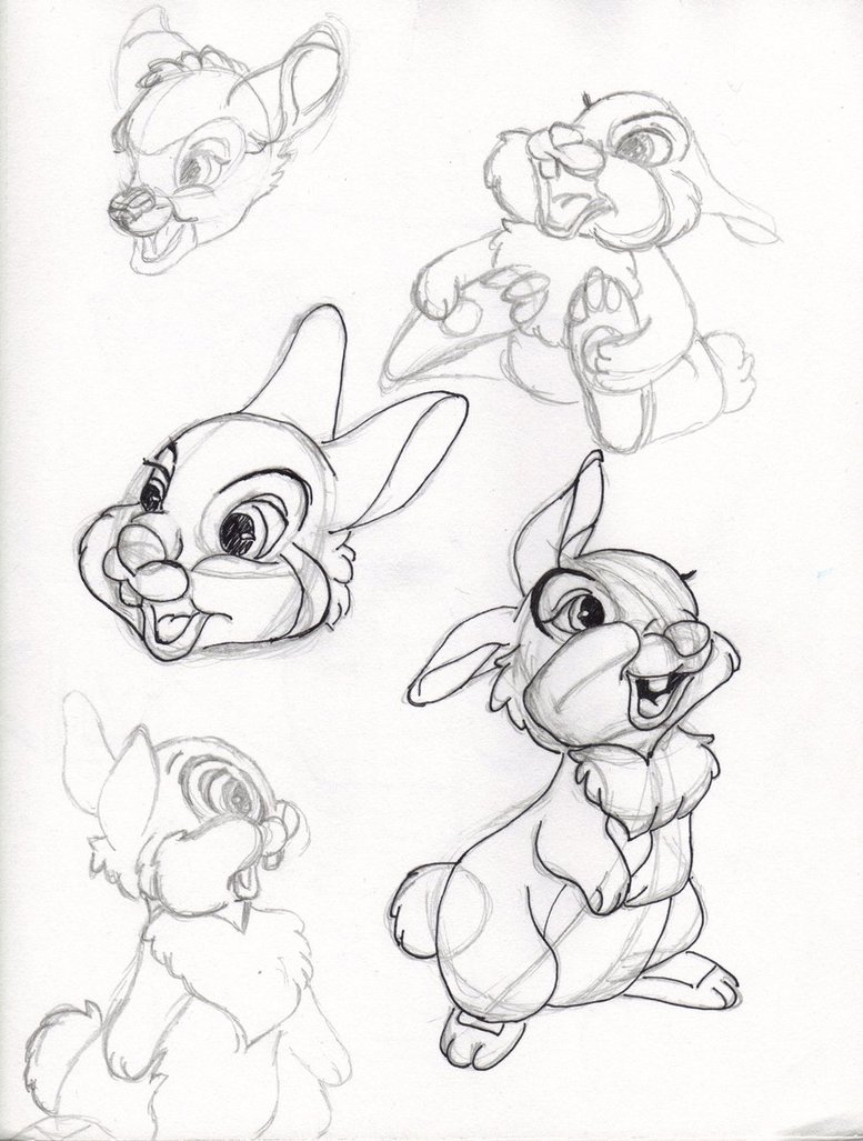 777x1027 Trying 2 Draw Disneythumper I By Cherryida
