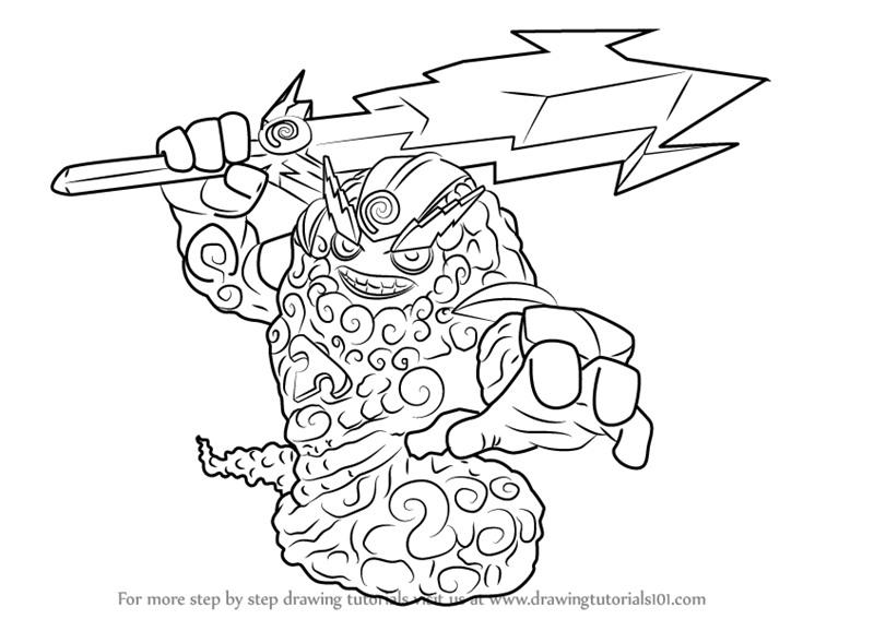 800x567 Learn How To Draw Thunderbolt From Skylanders (Skylanders) Step By