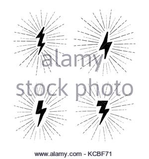 300x320 Lightning Bolt Grunge Icon. Thunderbolt Vector Illustration. Levin