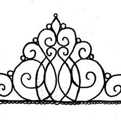 236x236 Royal Icing Tiara Template Drawing