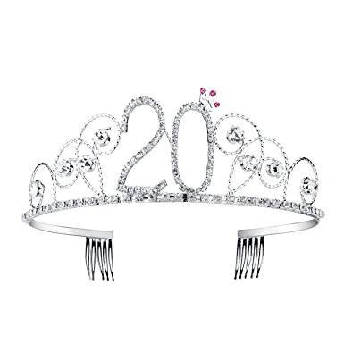 385x385 Babeyond Crystal Tiara Birthday Crown Princess Crowns Hair