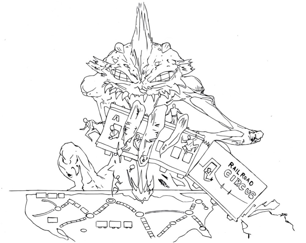 1003x796 Ticket To Ride Game Drawing (Vector Lines) By Electronicdave