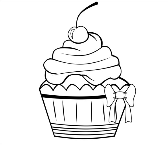 585x502 Printable Cupcake Template
