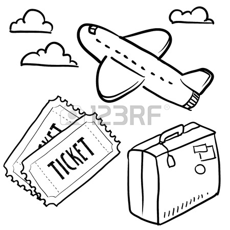450x450 Doodle Style Air Travel Sketch In Vector Format Set Includes