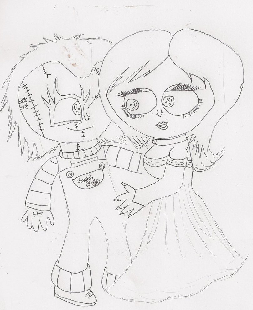 808x988 Chucky And Tiffany Drawing By Twisted G