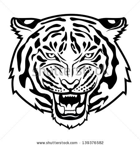 450x470 Gallery Black And White Tiger Drawings,