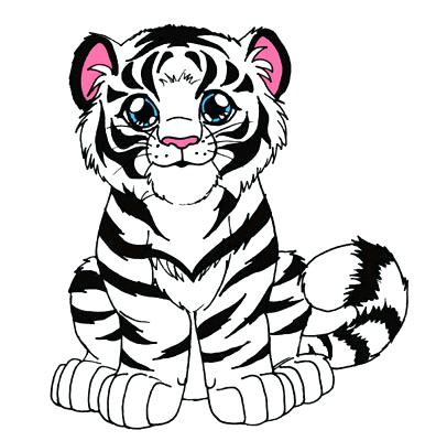 396x400 Cute Tiger Coloring Pages Tiger Cub By On Cartoon Tiger Coloring