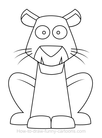 350x474 Drawing A Tiger Cartoon