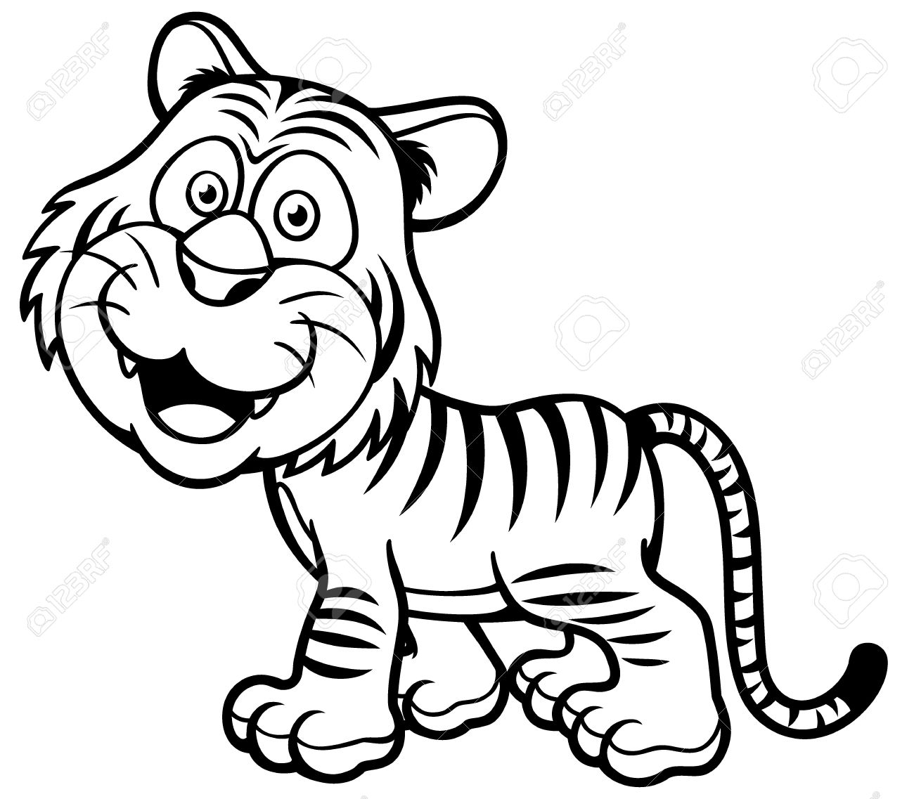 1300x1137 Illustration Of Tiger Cartoon