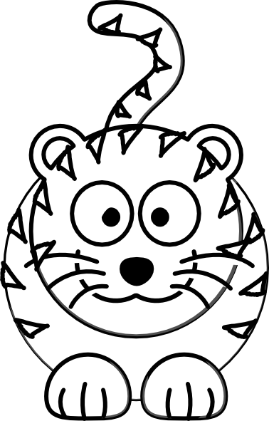 378x591 Cartoon Tiger Outline Clip Art