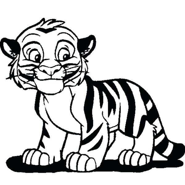 600x600 Tiger Pictures To Color A Lovely Tiger Cub In A Zoo Coloring Page