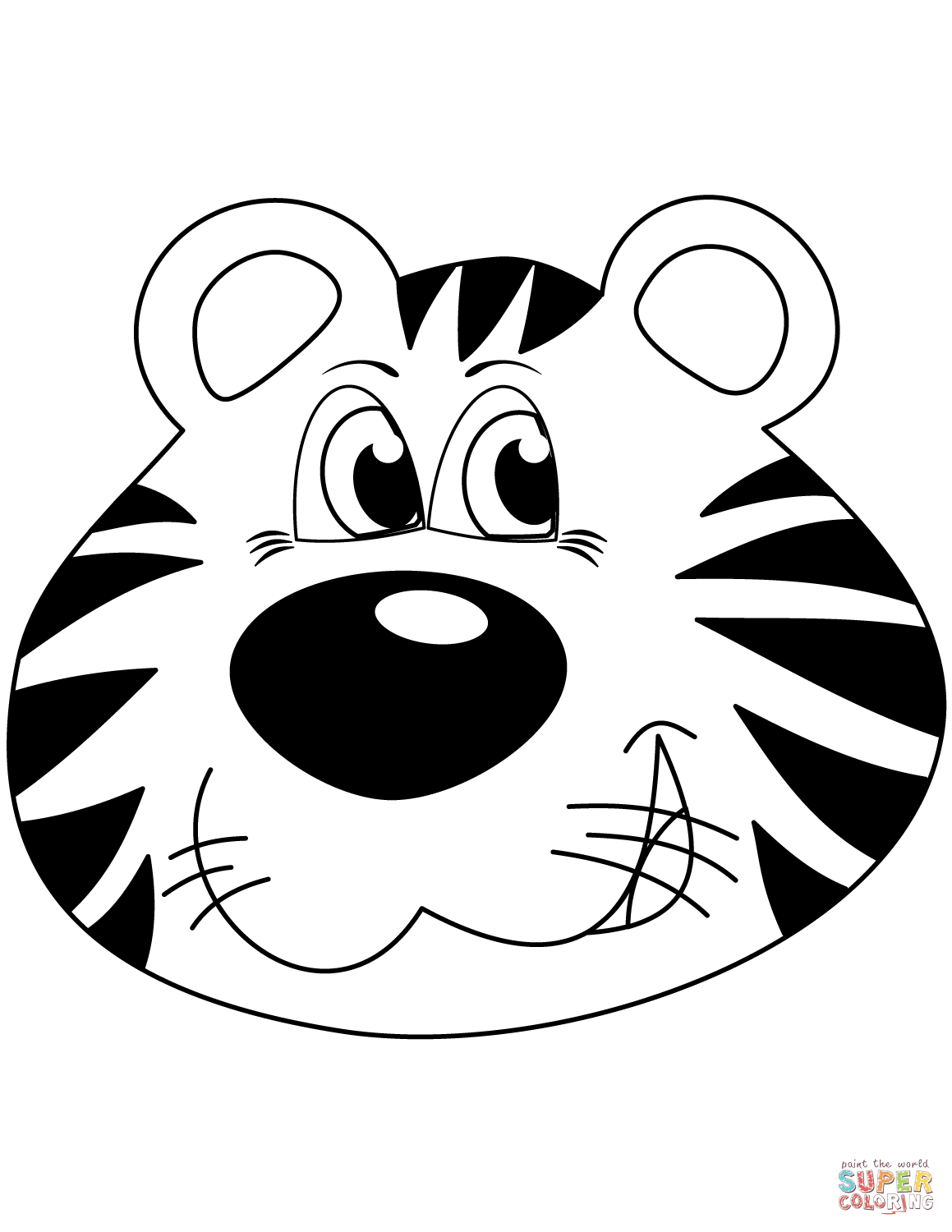 1159x1500 Cartoon Tiger Head Coloring Page Free Printable Coloring Pages