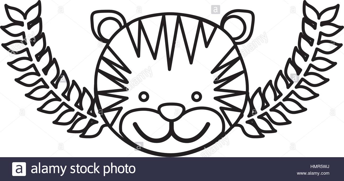1300x684 Cute Tiger Cartoon Icon Vector Illustration Graphic Design Stock