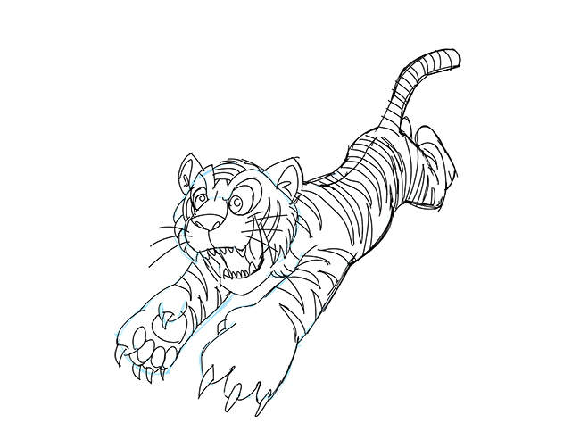 650x502 Cartoon Tiger Drawing