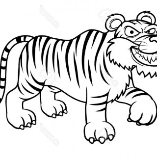 320x320 Tag For Image Of Simple Tiger Drawing Tiger Outline Drawing Art