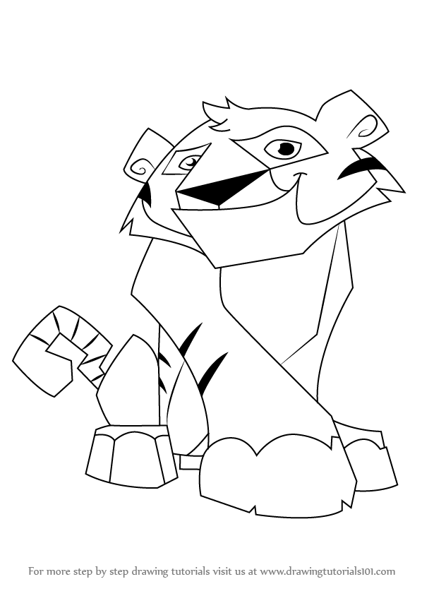 598x844 Learn How To Draw Tiger From Animal Jam (Animal Jam) Step By Step