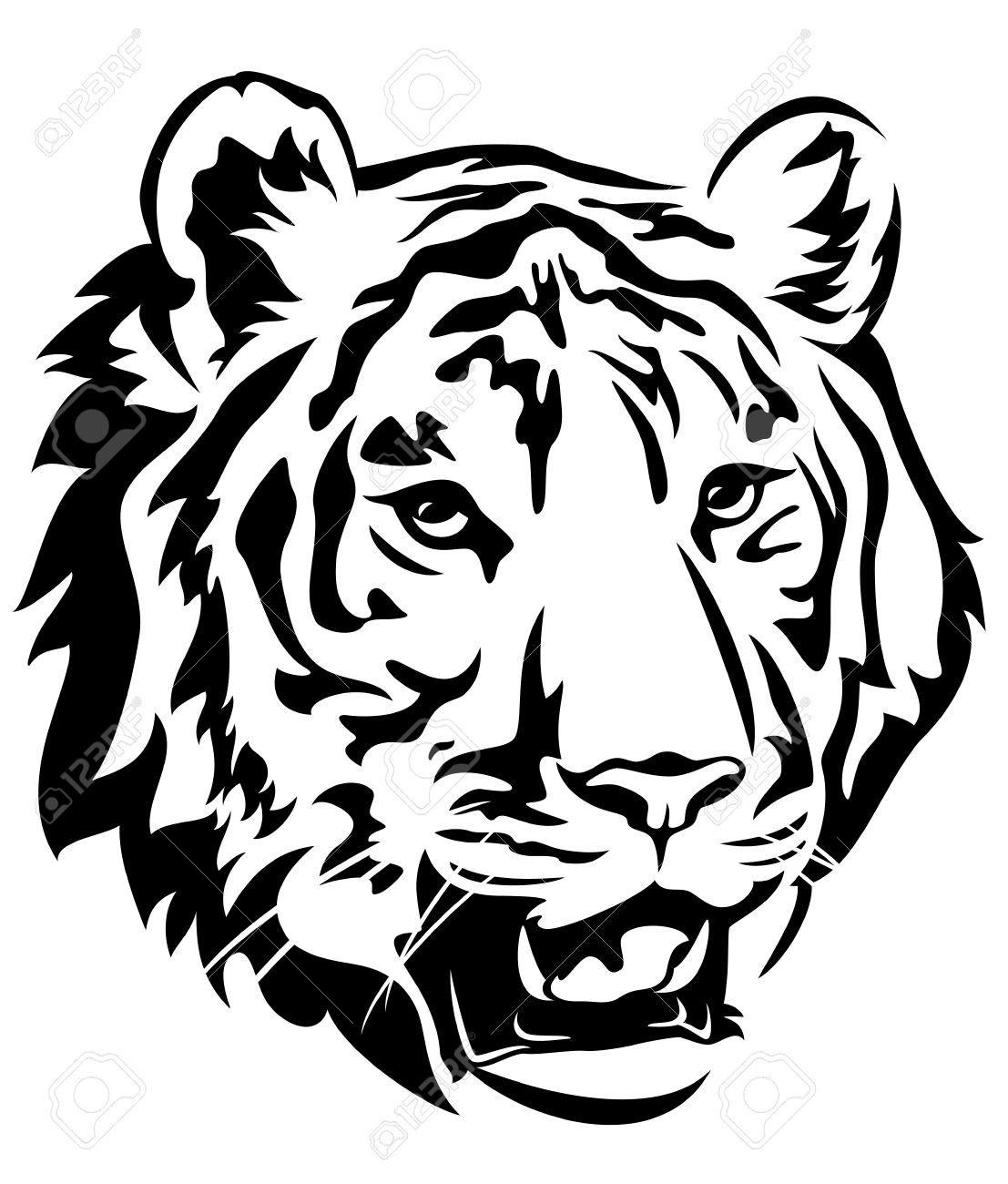 1107x1300 Tiger Head Emblem Design