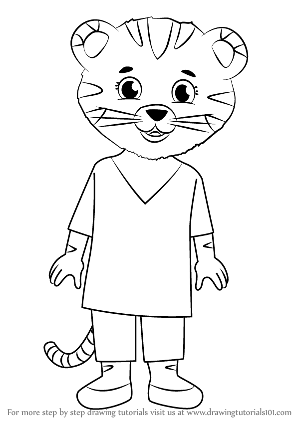597x844 Step By Step How To Draw Mom Tiger From Daniel Tiger'S