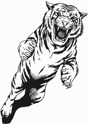 300x421 Jumping Tiger Tattoo Design Cool Tattoos Tiger