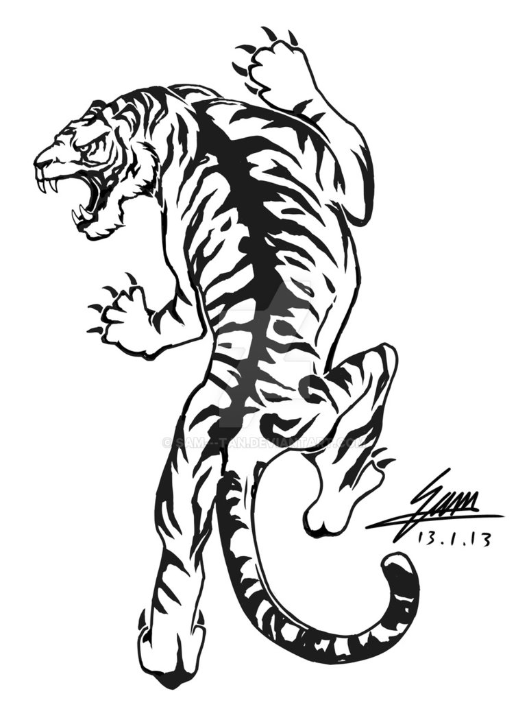772x1034 Tiger Tattoo By Sam