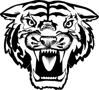 400x367 Tiger Face Black And White Clipart Hd Letters