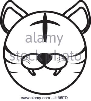 300x332 Tiger Face Animal Outline Stock Vector Art Amp Illustration, Vector