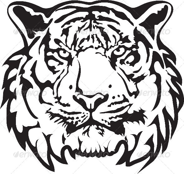 590x560 Tiger Head Silhouette By Copceaclg Graphicriver