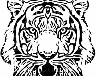 340x270 Tiger Head Art Etsy