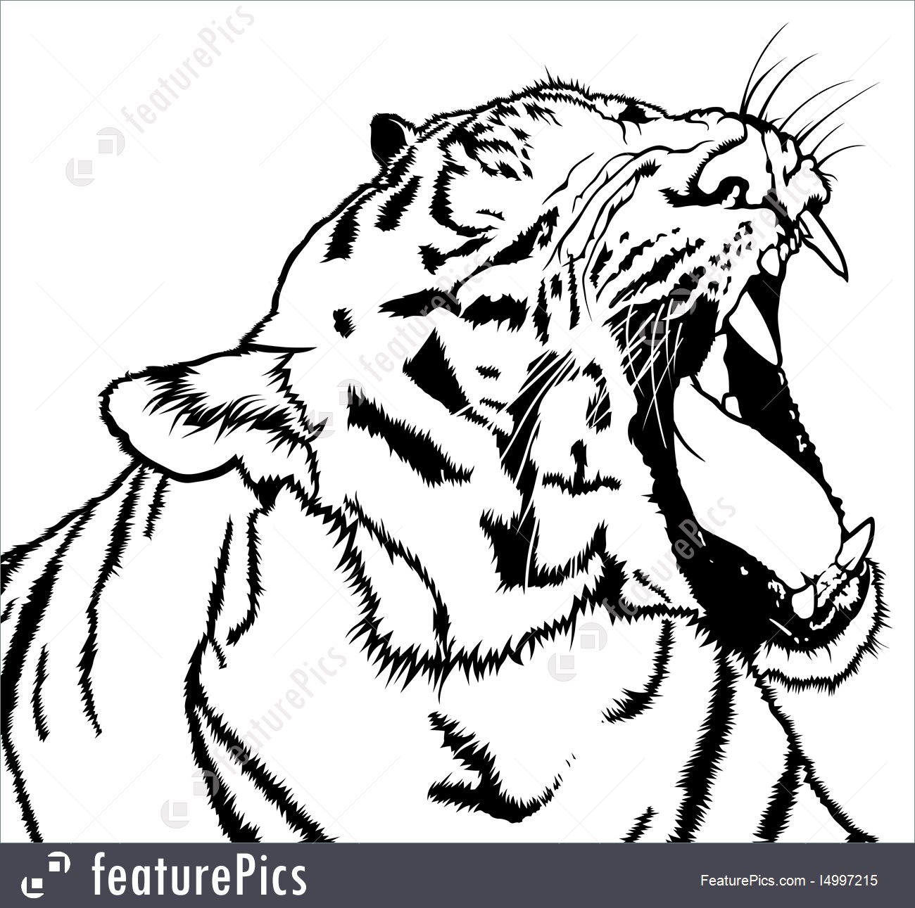 1300x1291 Illustration Of Roaring Tiger