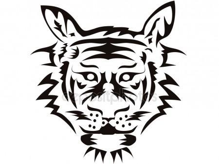 450x337 Tiger Head Outline Stock Vectors, Royalty Free Tiger Head Outline