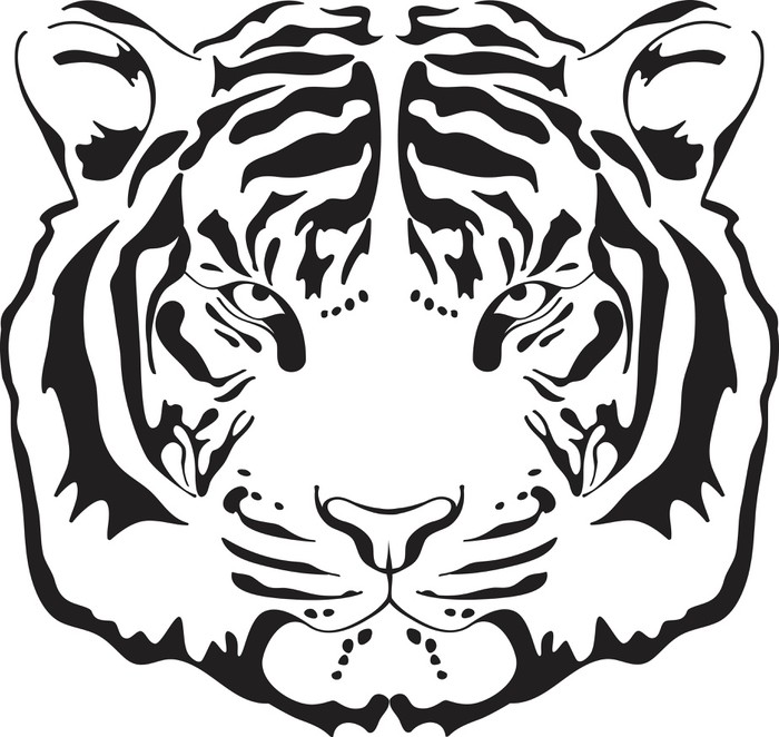 700x662 Tiger Head Silhouette. Sticker We Live To Change