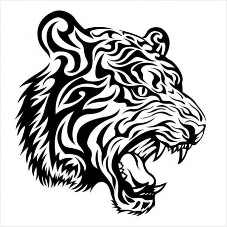 458x458 Wild Animal Wall Graphics,tiger Head, Decorative Art Sticker