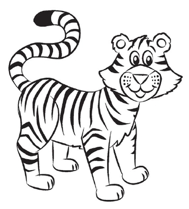380x419 Drawn Tiger Line Art