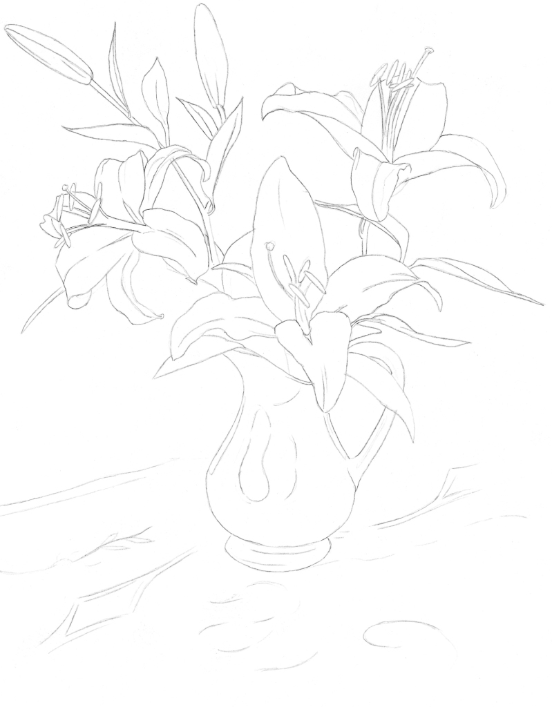 799x1024 Pitcher Of Lilies